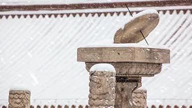 故宫的雪意境背景视频视频的预览图